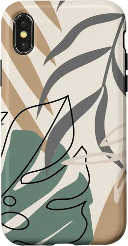 Vista 5 de Funda abstracta minimalista exótica para iPhone 16 Tropical Botanical Beige Brown