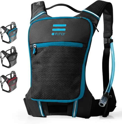 Vista 10 de FITLY Minimalist Running Pack - Running Backpack Phone Holder, Storage, Thoracic Belt - Carry Personal Items - Running Gear for Men & Women