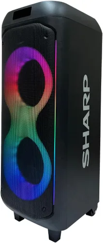 Vista 2 de Sistema de altavoces de fiesta Sharp PS-935 con micrófono - Altavoz portátil Bluetooth - ¡Asa y ruedas estilo maleta! Tonos neutros