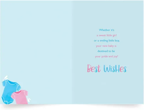 Vista 4 de Designer Greetings Tarjetas de revelación de género para bebés: bonito diseño de accesorios de bebé rosa y azul (6 tarjetas con sobres)