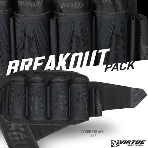 Vista 5 de VIRTUE Breakout V2 Arnés de paintball sin tirantes - Todo Negro 4+7