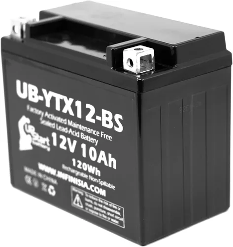 Vista 6 de Repuesto para Triumph Bonneville T100, SE, FI 865 CC 2013 activado de fábrica, sin mantenimiento, batería de motocicleta - 12V, 10Ah, UB-YTX12-BS