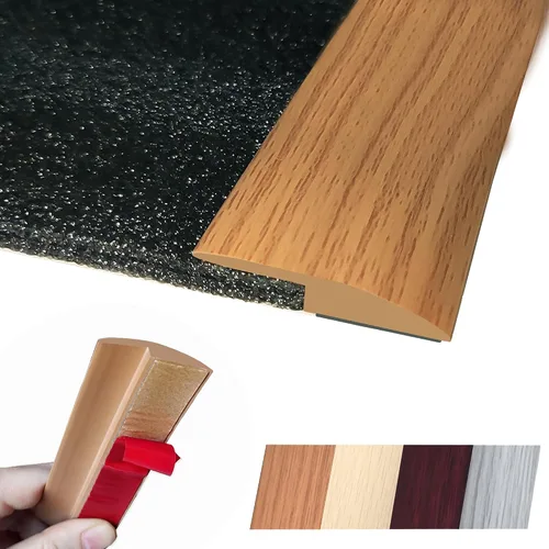 Vista 11 de Tira de transición de piso de 1/5 pulgadas de altura, alfombra autoadhesiva, baldosas de madera, cubierta de transición laminada, borde de puerta