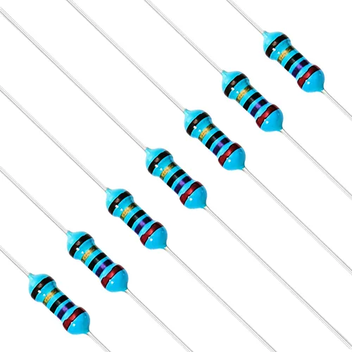 Vista 92 de Chanzon 100 piezas 1 Ω ohm Resistencia 1/4 W (0.25 W) Resistencia fija de película metálica 0.01 ±1% Tolerancia 1R MF Resistencias de agujero