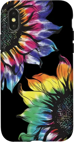 Vista 5 de Tie Dye Sunflower Phone Case Fun Colorful Retro Hippie Gift Case for iPhone 17