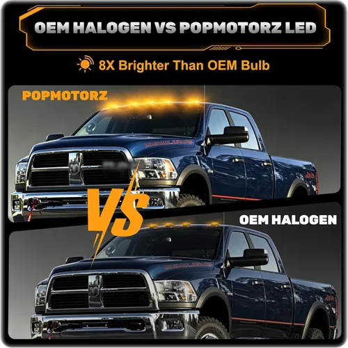 Vista 4 de POPMOTORZ Luces LED de marcador de techo de cabina, 5 piezas de luces de liquidación para Dodge Ram 2003-2018 1500 2500 3500 Pickup Trucks LED Cab