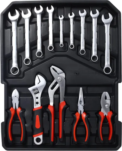 Vista 3 de 969 piezas de aluminio Trolley Case Tool Set Toolbox Storage Case General Kit de herramientas para el hogar - Perfecto para propietarios
