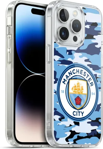 Vista 107 de Head Case Designs Funda de gel con licencia oficial del Manchester City Man City FC Blue Moon Badge Camou [protección de grado militar] compatible