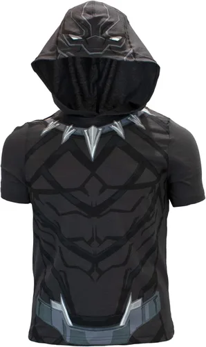 Vista 3 de Marvel Avengers - Disfraz de personajes de superhéroes para niños ligero manga corta sudadera con capucha y pantalones cortos conjunto deportivo