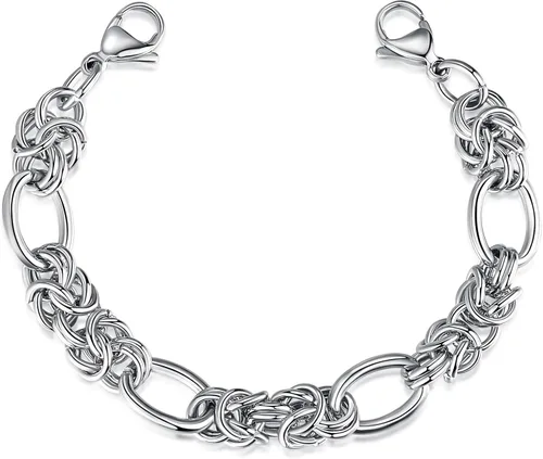 Vista 6 de LinnaLove Cadena intercambiable de acero inoxidable para pulseras de identificación de alerta médica para mujeres y hombres, No es una piedra