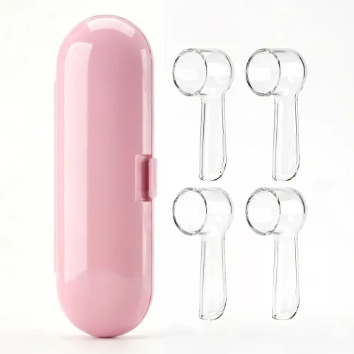 Vista 9 de Estuche de viaje para cepillos de dientes eléctricos Oral-B, 4 fundas para cabezales de cepillo de dientes compatibles con cabezales de cepillo