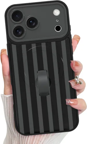 Vista 204 de KANGHAR Compatible con iPhone 17 Pro Case Spot Pattern - Negro Mancha rosada negra