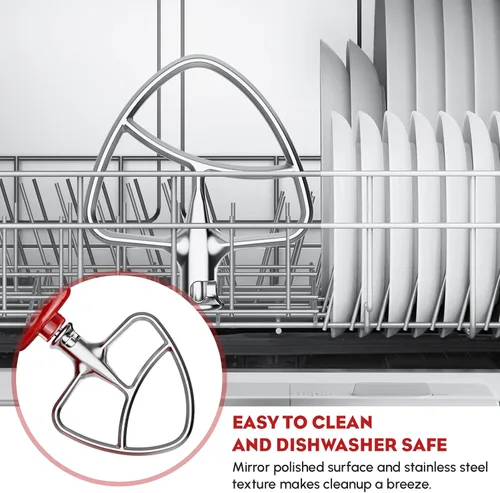 Vista 6 de Accesorio de Paleta de Acero Inoxidable para Batidora de Pie KitchenAid, Compatible con Tazones de Batidora de Pie Inclinable de 4.5-5 Cuartos