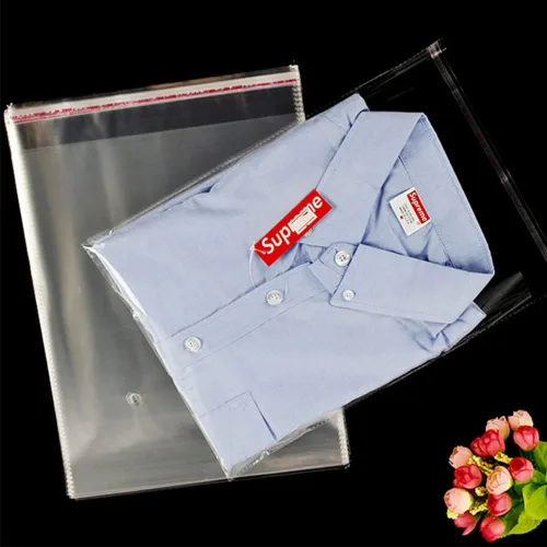 Vista 9 de Keoferlo 100 bolsas de polietileno transparente de 10 x 14 pulgadas de celofán autosellantes para camisetas de plástico transparente para envolver