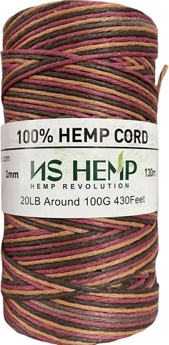 Vista 11 de 【 NS HEMP 】 Cordón de cáñamo 100% para la fabricación de joyas, cordón de cáñamo de 0.039 in, 426.5 ft (29# California Sky)