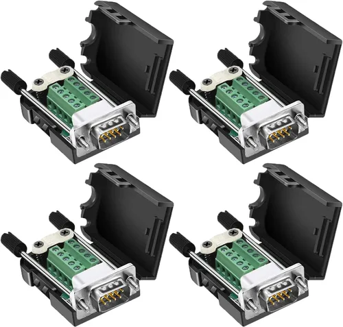 Vista 10 de DB9 Conector de ruptura, (2 unidades, macho+2 piezas hembra) DB9 placa de ruptura sin soldadura RS232 D-SUB DB 9 macho hembra bloque de terminales