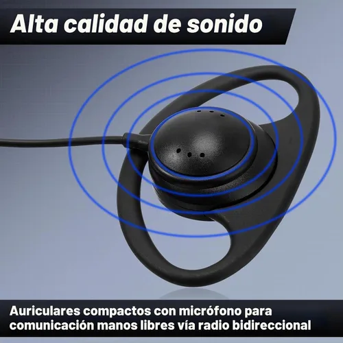 Vista 4 de Macarrie - Auriculares de radio Walkie Talkie con micrófono (6 unidades)