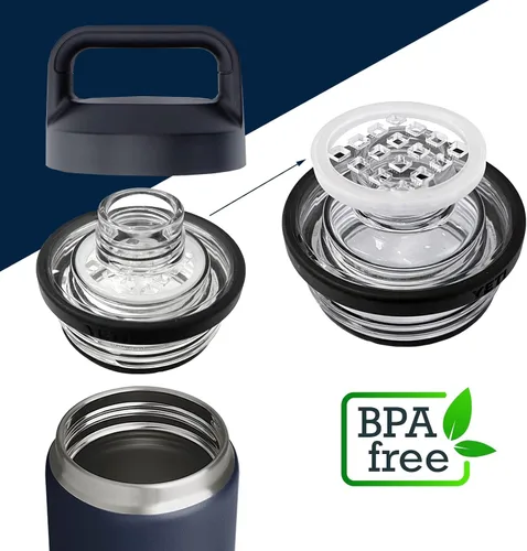 Vista 2 de TEYOUYI 2 bloqueadores de colador de hielo para YETI Rambler Bottle Chug Cap - Evita la penetración en cubos o hielo triturado durante una