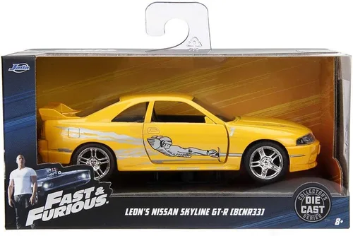 Vista 2 de Jada Fast & Furious 1:32 Leon's Nissan Skyline GT-R (BCNR33) - Auto fundido a presión, juguetes para niños y adultos