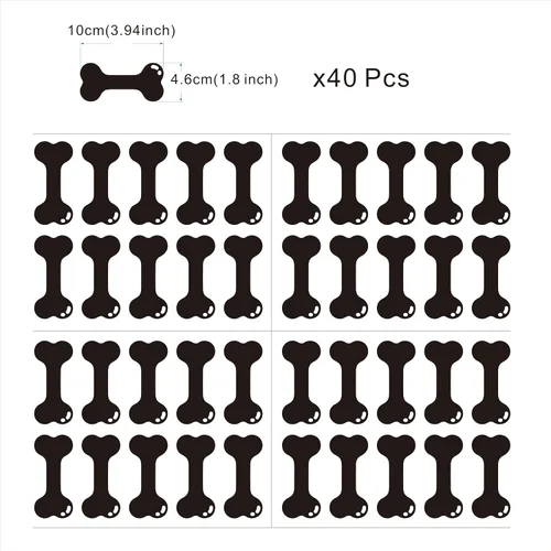 Vista 2 de Juego de 40 calcomanías de pared de huesos para decoración del espacio de perrito, calcomanías de pared de hueso de perro, casa de cachorro, hogar