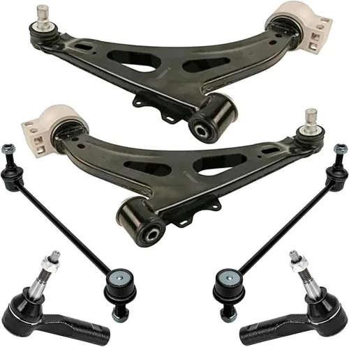 Vista 180 de Detroit Axle - Kit de extremo delantero para Chrysler 300 Dodge Charger 2011-2023 Challenger, 2 Lower Rearward Control Arms 2 Outer Tie Rods 2