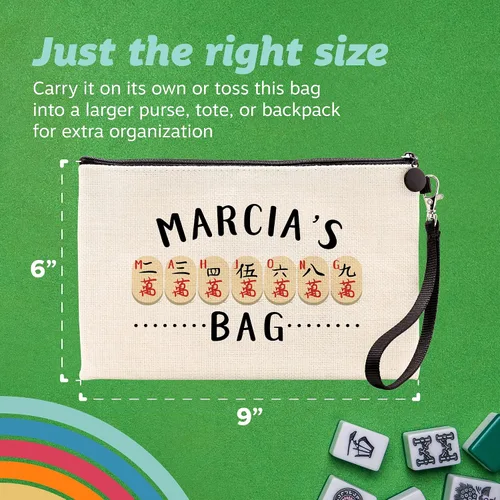 Vista 5 de Pattern Pop - Bolsa Mahjong personalizada - Pequeña bolsa beige claro para piezas de juego de mesa - Bolsa de almacenamiento - Ideal para jugadores