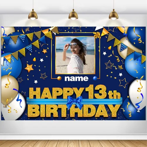 Vista 51 de Pancarta Personalizada de Decoraciones de Feliz Cumpleaños 101 - Telón de Fondo de 101 Años para Mujeres Hombres Niños Niñas Suministros de Fiesta