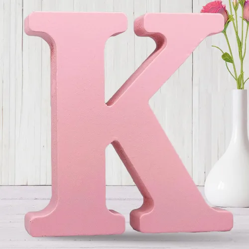 Vista 17 de AOCEAN Letras de madera rosa de 8 pulgadas, letras de madera sin terminar para decoración de pared, letras decorativas de pie, tablero