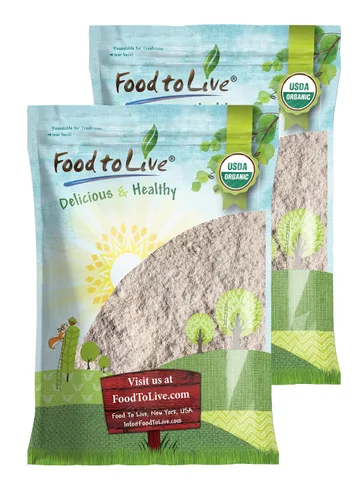 Vista 9 de Food to Live Harina orgánica de trigo sarraceno de grano entero, 2 libras, sin OMG, Kosher, sin blanquear, sin bromar, sin enriquecer, molida