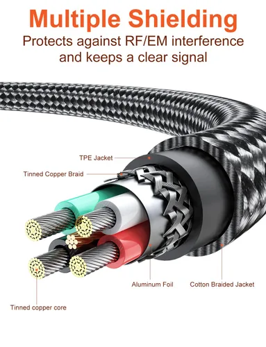 Vista 5 de VANAUX Cable de impresora USB A a B de alta velocidad compatible con impresora, escáner, fax, laptop, computadora, micrófono, teclado midi y más