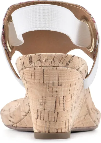 Vista 5 de WHITE MOUNTAIN Sandalias de cuña Aida para mujer Blanco