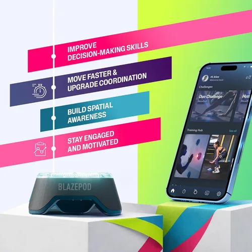 Vista 5 de BlazePod Kit de entrenamiento de reacción Smart Pods para ejercicios de velocidad, agilidad y cognitivos, entrenamiento profesional para atletas