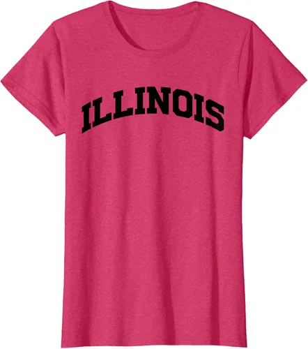 Vista 11 de Illinois Gift - Camiseta de diseño deportivo con texto universitario, gris, S