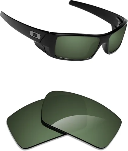 Vista 26 de Alphax Polarized Replacement Lenses for Oakley Gascan OO9014 60mm Sunglasses Glare Reduction Precision Cutting Espejo de oro de 24 quilates