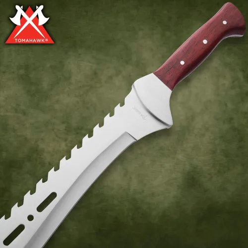 Vista 5 de Tomahawk Razorback Machete Hoja de acero inoxidable de 15 pulgadas Mango de duramen