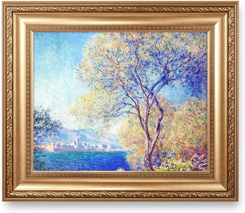 Vista 196 de A&T ARTWORK Antibes Seen from The Salis Gardens de Claude Monet Las Obras de Arte Clásico Mundial Reproducciones, Impresiones de Arte en Lienzo
