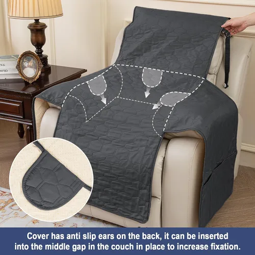 Vista 9 de Funda impermeable para sofá reclinable, funda antideslizante para silla reclinable, protector de muebles, funda de sofá lavable para perros y niños
