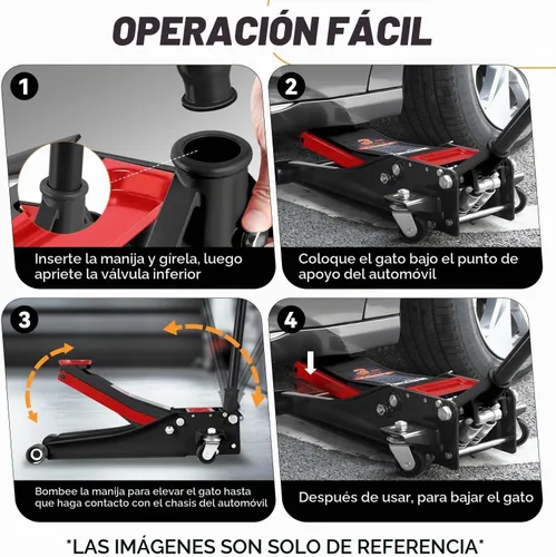 Vista 7 de Auto Dynasty Gato de piso de perfil bajo de 3 toneladas, gato hidráulico de acero resistente para automóvil con bomba de elevación rápida de Negro