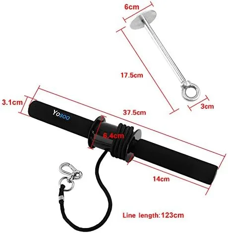 Vista 6 de Entrenador de rodillos de muñeca y antebrazo, entrenador de antebrazo, entrenamiento de fuerza de brazo, equipo de fitness para gimnasio en casa