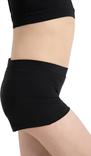 Vista 2 de Capezio Pantalón Corto de Corte Masculino de Tiro Bajo para Niñas Negro