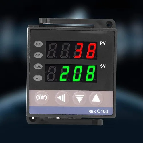Vista 3 de Controlador de temperatura, REX-C100 Digital PID Termostato Controlador de Temperatura con Pantalla Dual PV/SV, RELÉ y Control SSR, para Medición