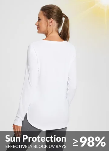 Vista 2 de BALEAF - Camisetas de sol de manga larga para mujer, con FPU 50+, para senderismo, ligeras, de secado rápido, protección contra rayos ultravioleta