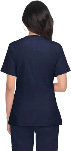Vista 2 de Koi Stretch 1060 "Regan Zipper Neck Scrub Top-Azul Marino-XS