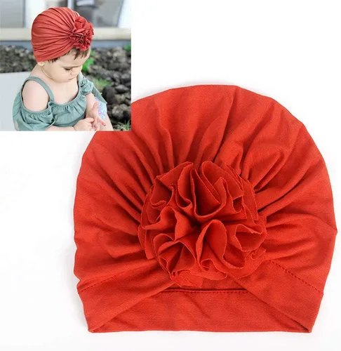 Vista 2 de Newborn Babies Headwrap Hat Infant Toddler Cotton Soft Cute Nursery Beanie Headbands Top Bowknot Cap 5 piezas flor/3-3 años