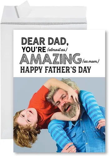 Vista 23 de Andaz Press Tarjeta de felicitación para el día del padre de 8.5 x 11 pulgadas con sobre, tarjeta jumbo para el día del padre de esposa, tarjeta