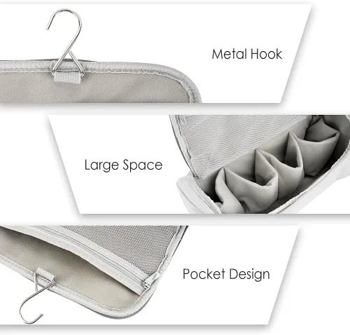 Vista 5 de Bolsa de viaje para herramientas para el cabello, funda de transporte Shark Flexstyle, organizador de herramientas para el cabello de apertura Gris