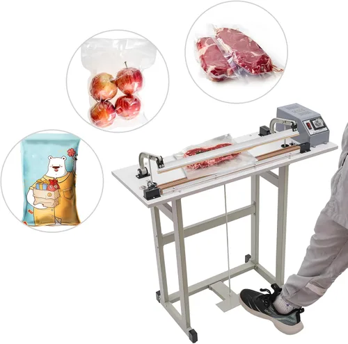 Vista 7 de Máquina de sellado térmico de pedal de pie,Máquina de sellado de bolsas de plástico de 22.83", Máquina de sellado térmico de 110V 850W para uso