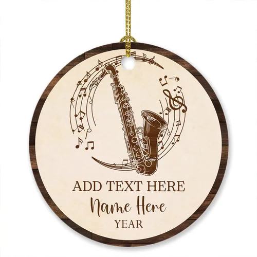 Vista 18 de Adorno de Navidad personalizado de acordeonista 2024, adornos de instrumentos musicales, adorno de acordeón, regalo para amantes de la música, texto