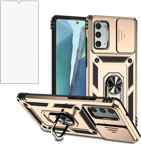 Vista 10 de Asuwish Funda de teléfono para Samsung Galaxy Note 20 5G con cubierta deslizante para cámara de vidrio templado, protector de pantalla de vidrio