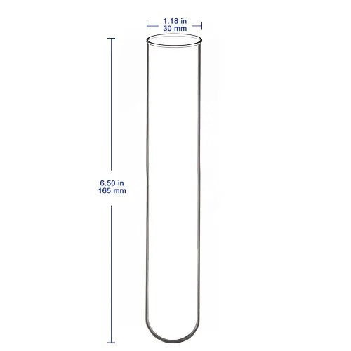 Vista 4 de Labasics Paquete de 15 tubos de ensayo de fondo redondo de vidrio borosilicato, 1.181 in de diámetro exterior x 6.496 in de longitud (paquete de 15)